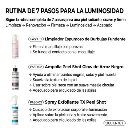 Set de Rutina Facial Iluminadora 7 Pasos – Luminosidad, Suavidad y Efecto Glass Skin